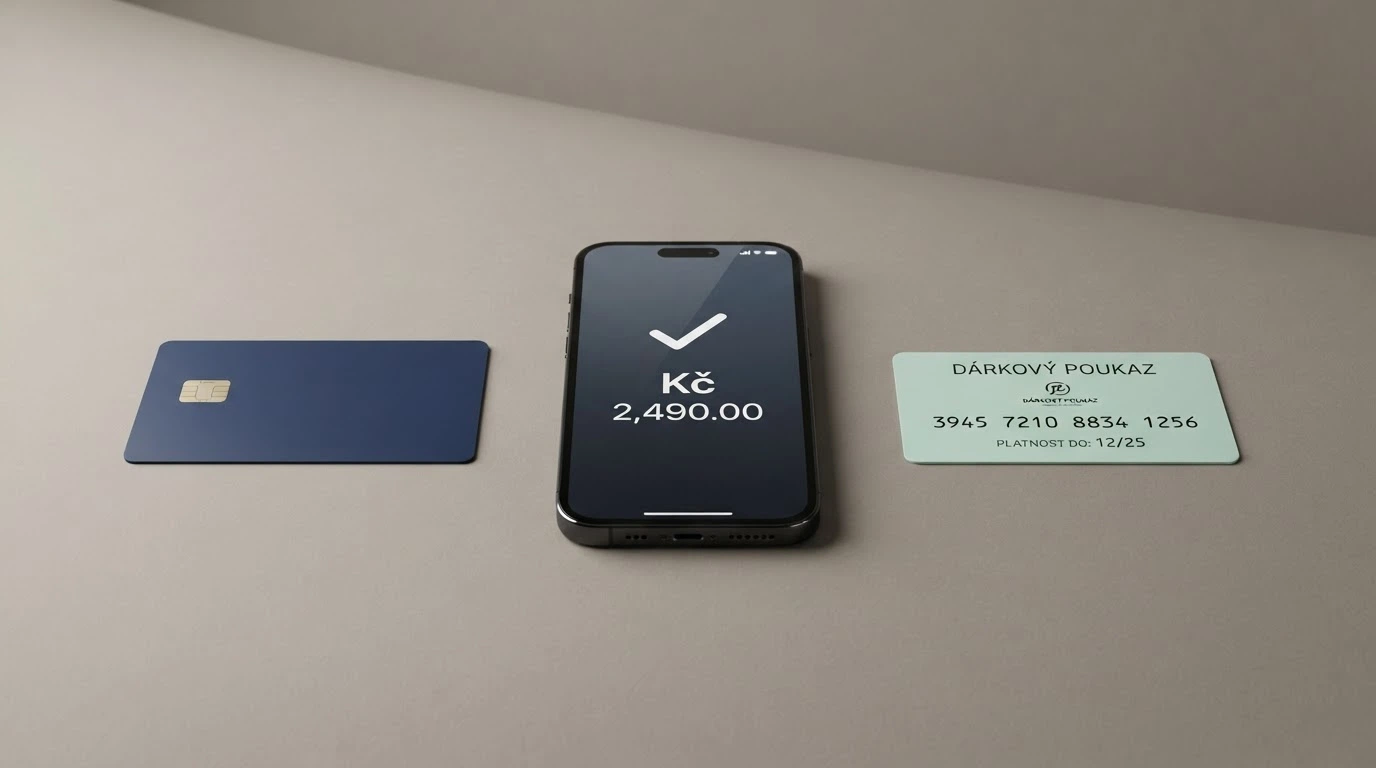 Koláž platebních metod: bankovní karta, ikona bankovního převodu, Paysafecard logo, mobilní telefon s platební bránou