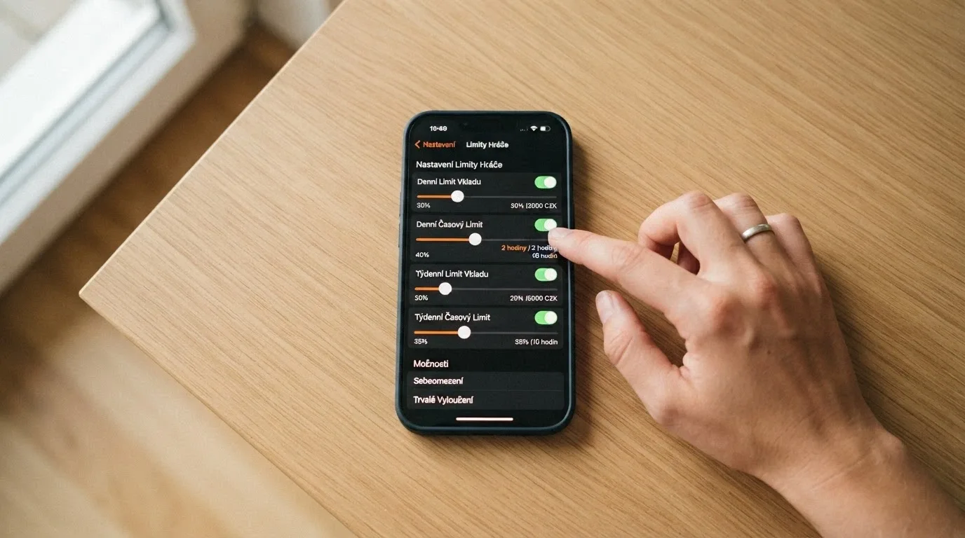Nastavení herních limitů v mobilní aplikaci licencovaného casina